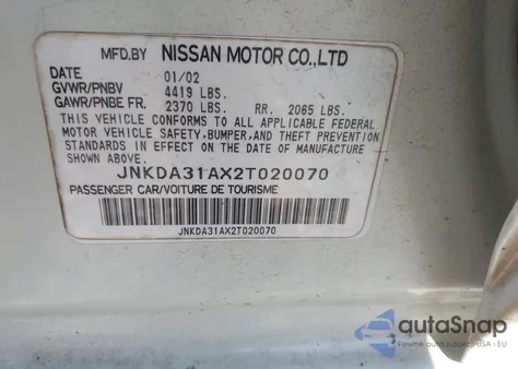 2002 Infiniti I35 Luxury from USA, damaged, VIN JNKDA31AX2T020070